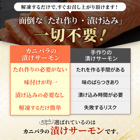 3種の漬けサーモン(醤油漬け・バジルソース・韓国風)