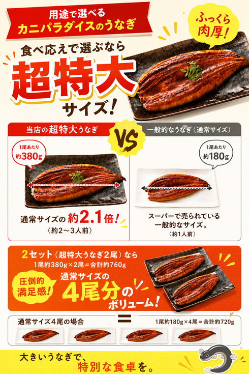 超特大うなぎの蒲焼 1尾約380g