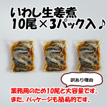 いわし生姜煮 10尾入×3パック(計30尾) 【冷凍品】