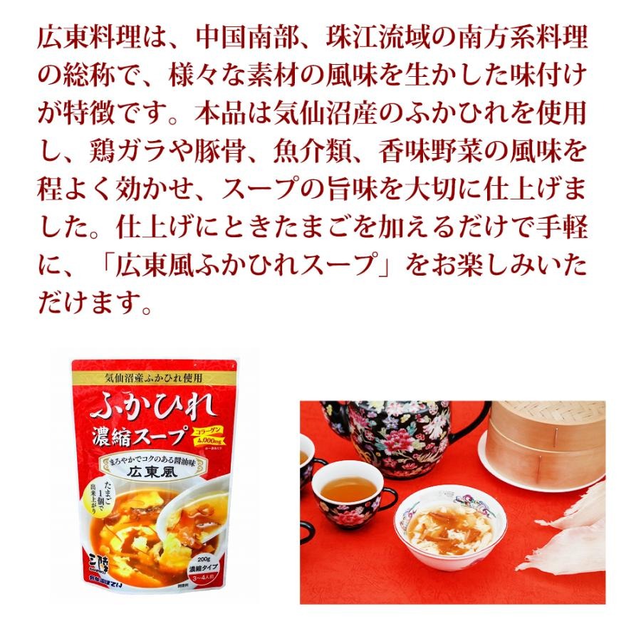 ふかひれ濃縮スープ 広東風 200g×3パック 送料無料 【常温品】